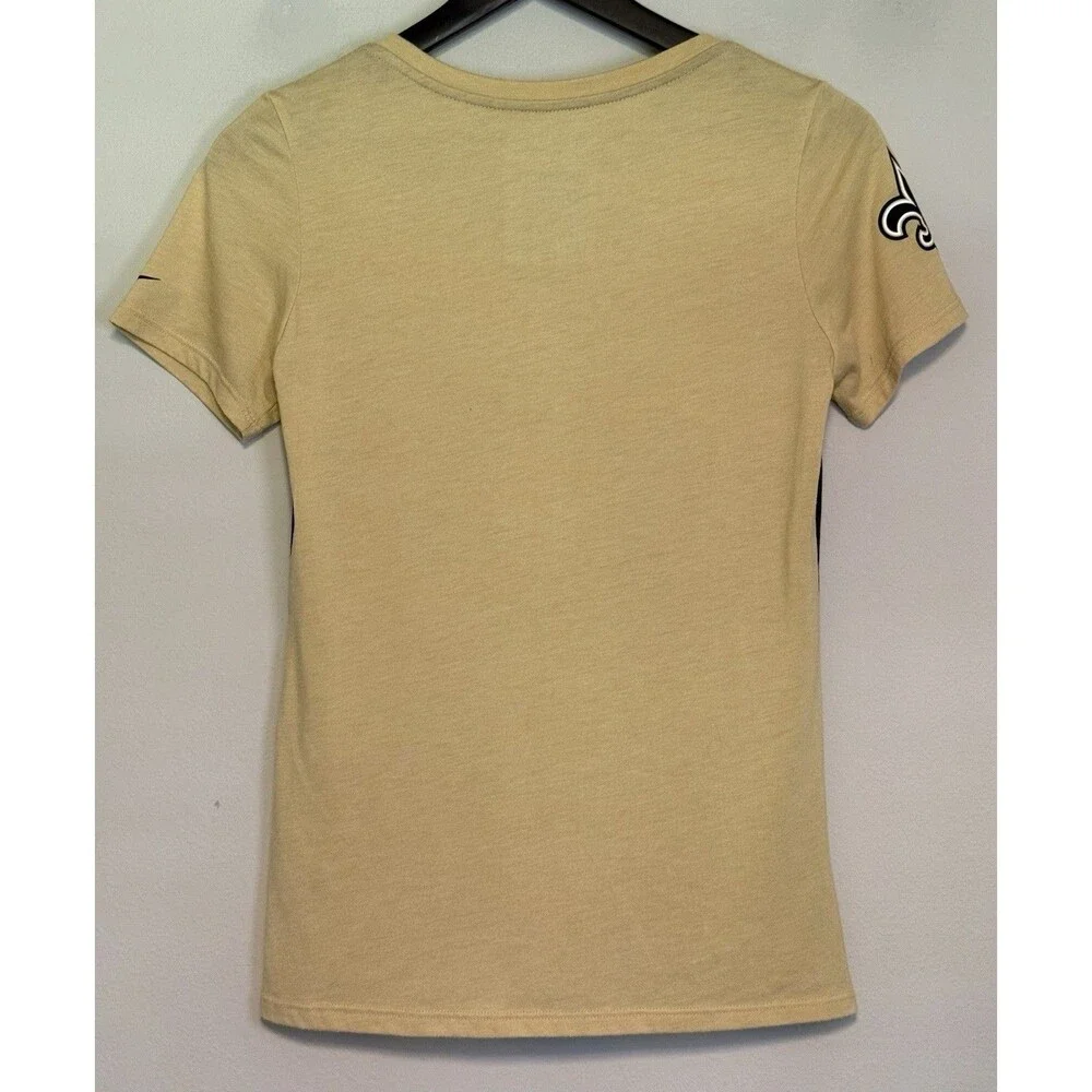 Nike Women's NFL New Orleans Saints Tee Small Black Gold Athletic Cut